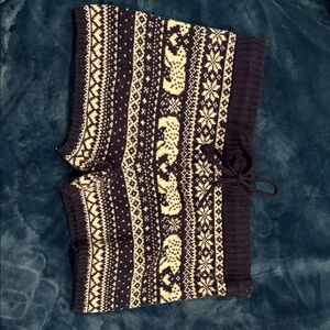 Cozy Knit Patterned Women Shorts sleep shorts